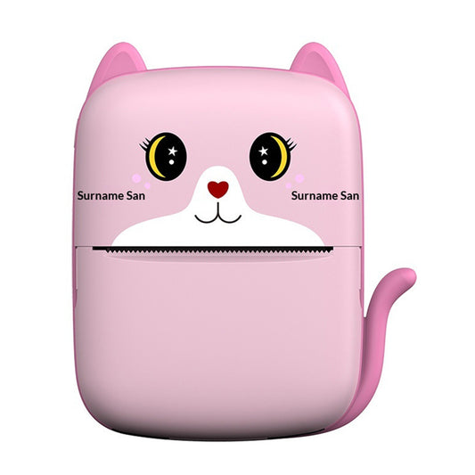 A8E Cartoon Cat Design Mini Thermal Printer Bluetooth-compatible Portable Wireless Printer for Photo Text