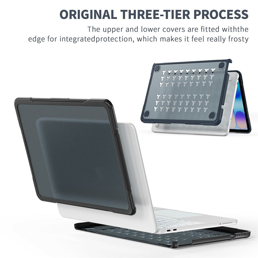 For MacBook Neo 13 inch (2026) Case 3-Layer Structure PC + TPU Shockproof Anti-scratch Laptop Protective Cover