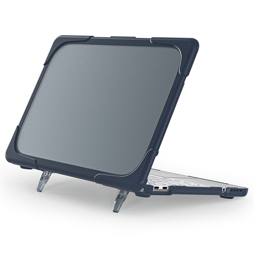 For MacBook Neo 13 inch (2026) Dual-Color Case PC TPU Hybrid Shell with Kickstand Anti-scratch Laptop Cover