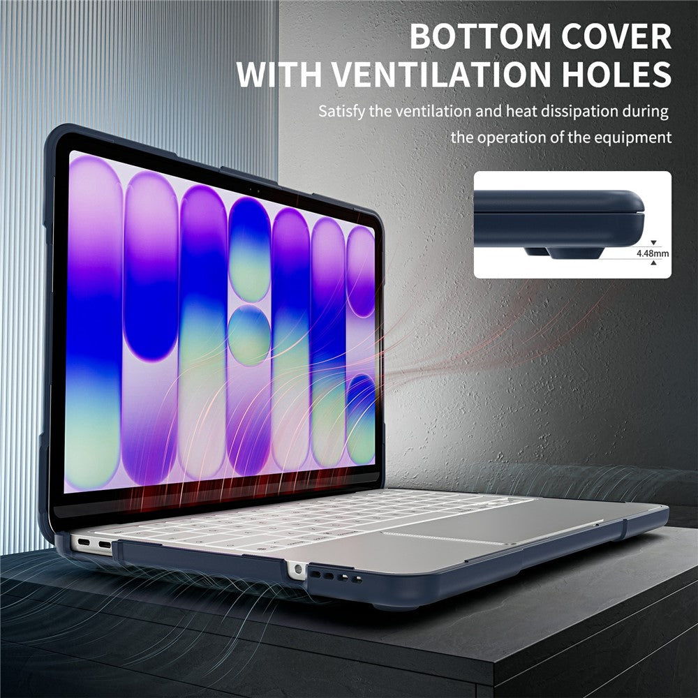 For MacBook Neo 13 inch (2026) Dual-Color Case PC TPU Hybrid Shell with Kickstand Anti-scratch Laptop Cover