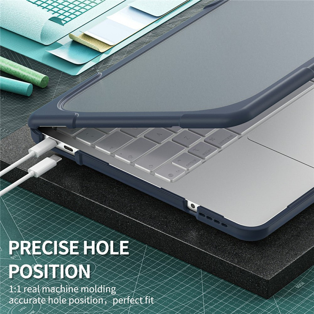 For MacBook Neo 13 inch (2026) Dual-Color Case PC TPU Hybrid Shell with Kickstand Anti-scratch Laptop Cover