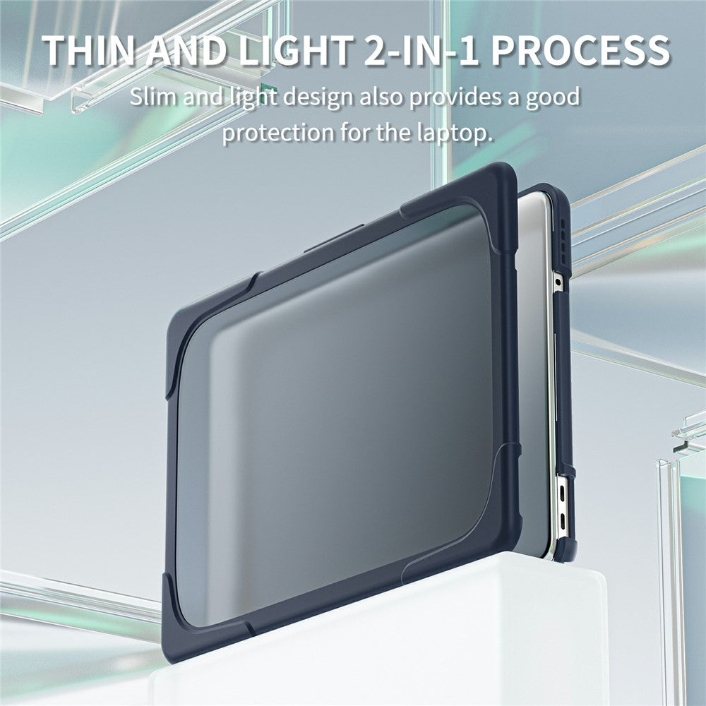 For MacBook Neo 13 inch (2026) Dual-Color Case PC TPU Hybrid Shell with Kickstand Anti-scratch Laptop Cover