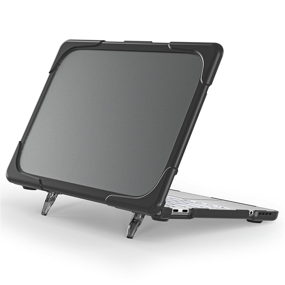 For MacBook Neo 13 inch (2026) Dual-Color Case PC TPU Hybrid Shell with Kickstand Anti-scratch Laptop Cover