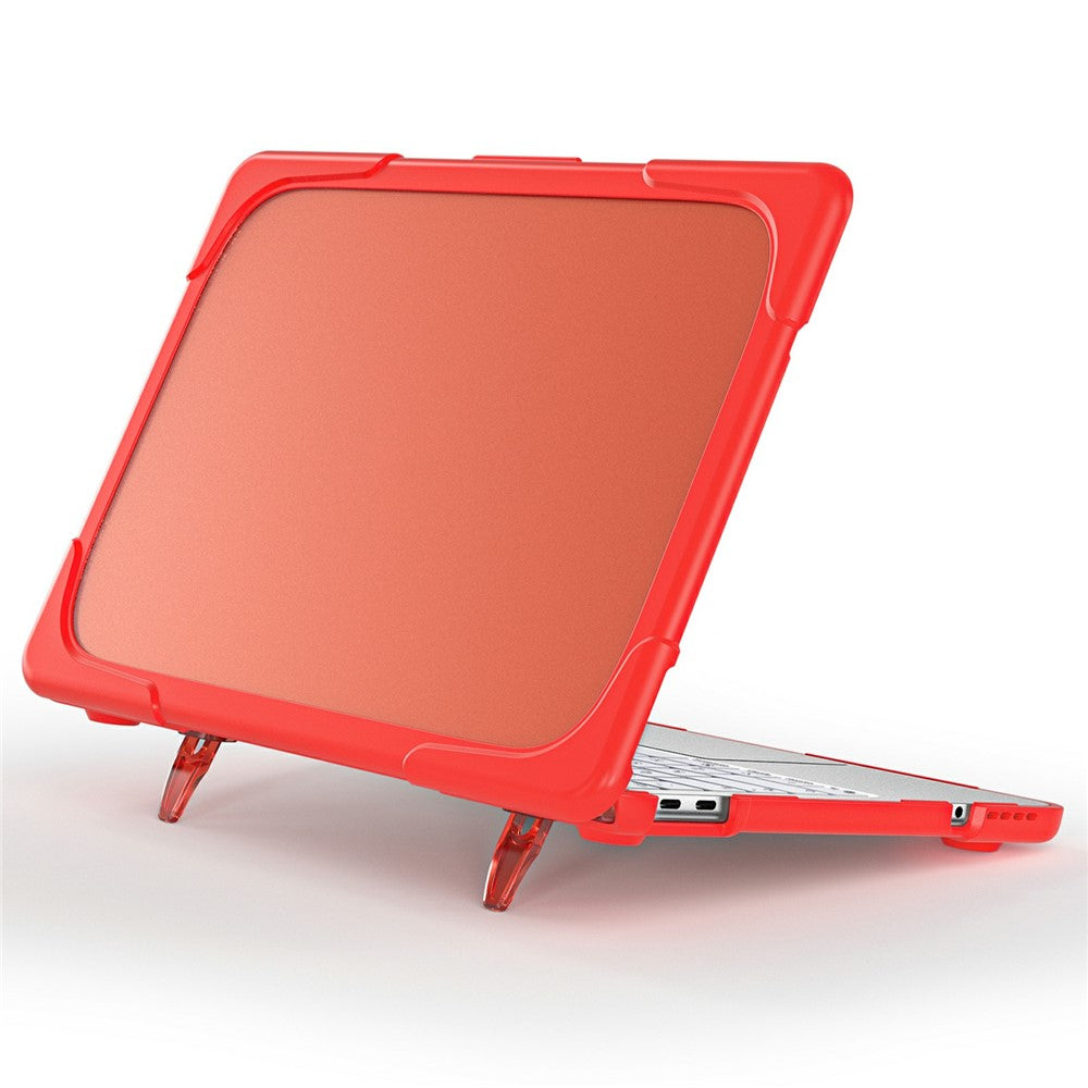 For MacBook Neo 13 inch (2026) Dual-Color Case PC TPU Hybrid Shell with Kickstand Anti-scratch Laptop Cover