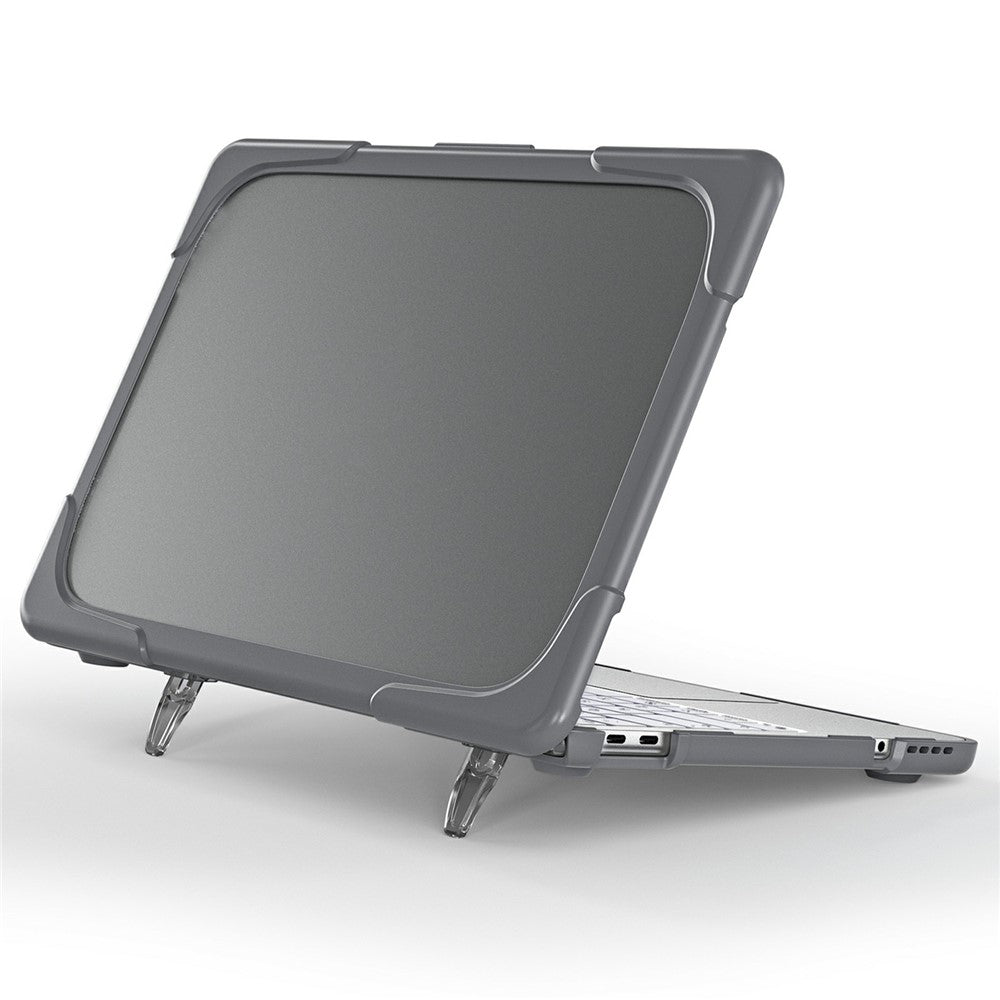 For MacBook Neo 13 inch (2026) Dual-Color Case PC TPU Hybrid Shell with Kickstand Anti-scratch Laptop Cover