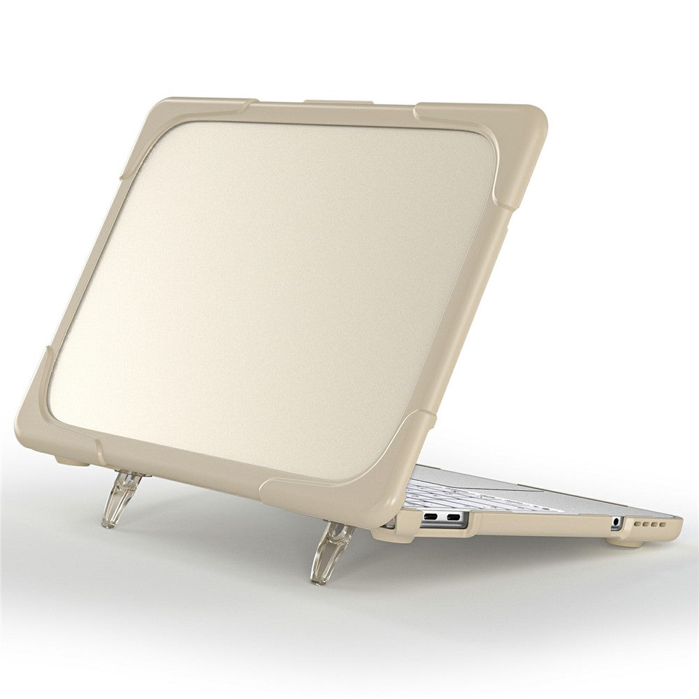 For MacBook Neo 13 inch (2026) Dual-Color Case PC TPU Hybrid Shell with Kickstand Anti-scratch Laptop Cover