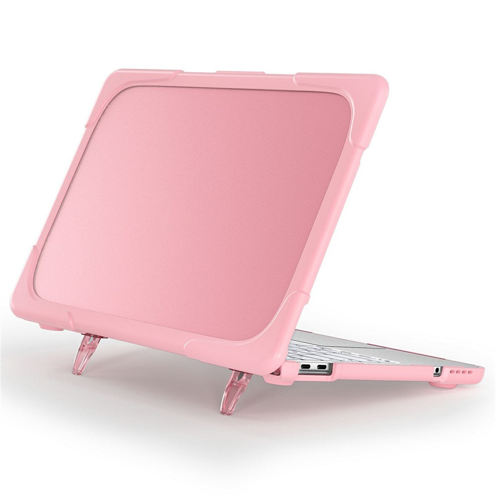 For MacBook Neo 13 inch (2026) Dual-Color Case PC TPU Hybrid Shell with Kickstand Anti-scratch Laptop Cover