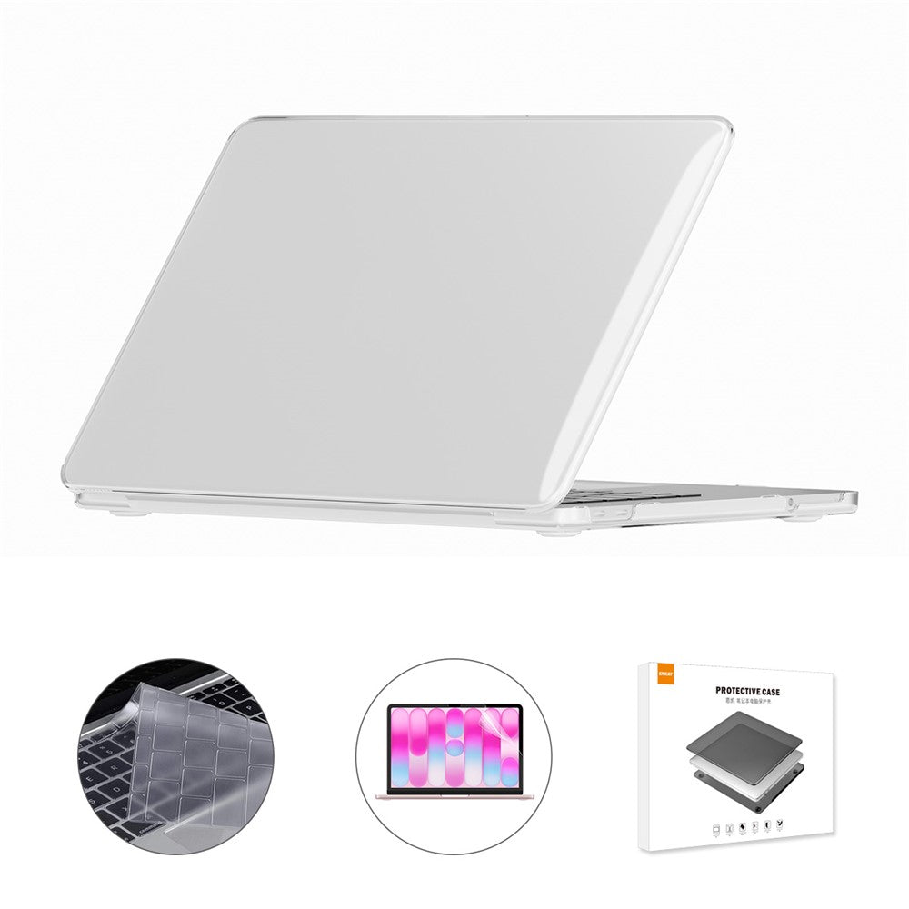 ENKAY HAT PRINCE For MacBook Neo 13 inch (2026) A3404 256G Crystal PC Laptop Case + Ultra Thin TPU Keyboard Cover + PET Screen Film 3 in 1 Kit, US Keyboard Layout