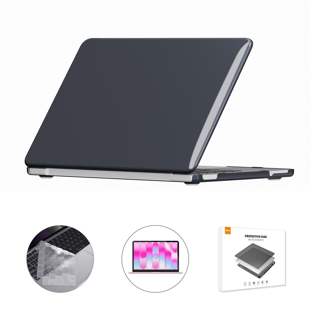 ENKAY HAT PRINCE For MacBook Neo 13 inch (2026) A3404 512G Crystal PC Laptop Case + Ultra Thin TPU Keyboard Cover + PET Screen Film 3 in 1 Kit, EU Keyboard Layout