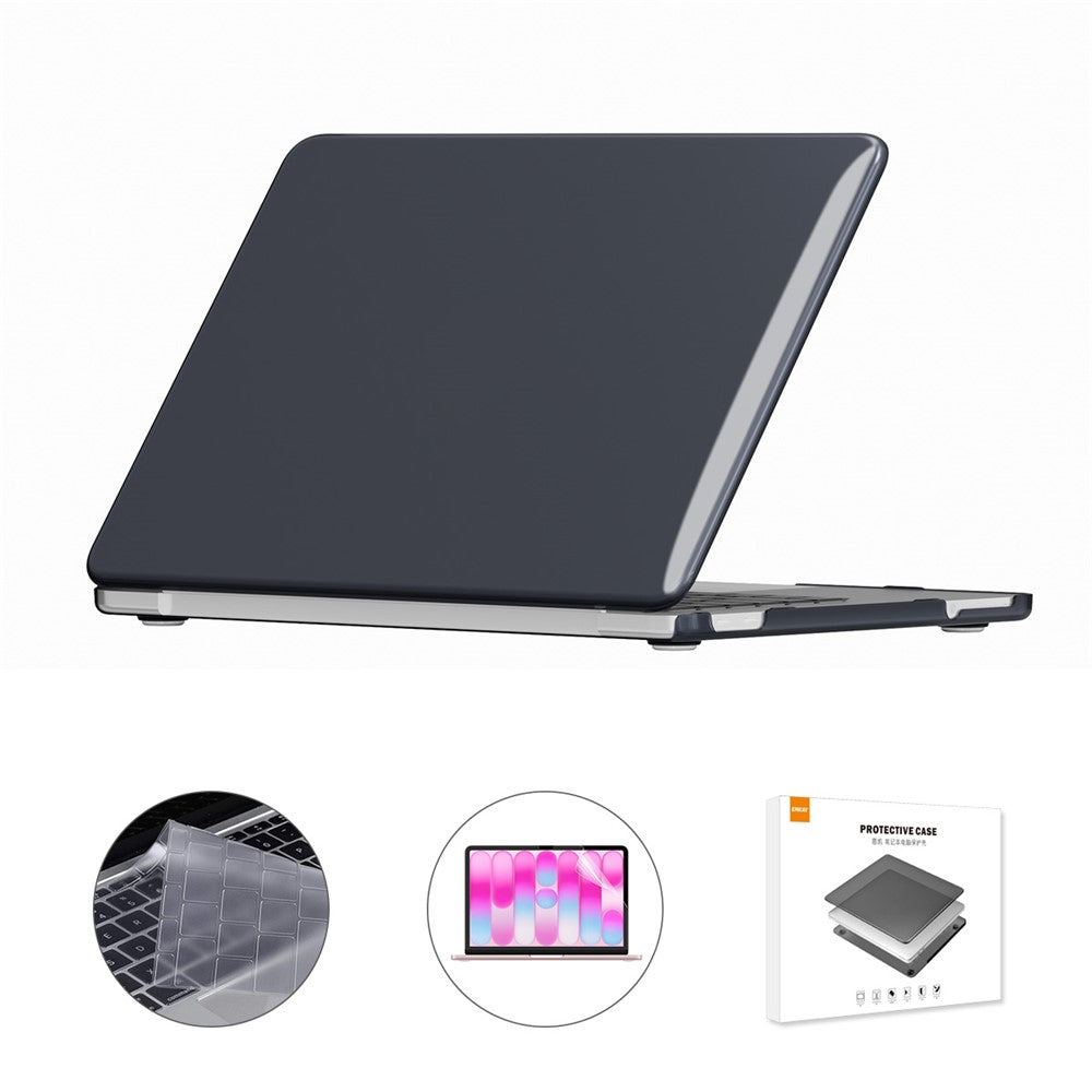 ENKAY HAT PRINCE For MacBook Neo 13 inch (2026) A3404 256G Crystal PC Laptop Case + Ultra Thin TPU Keyboard Cover + PET Screen Film 3 in 1 Kit, EU Keyboard Layout