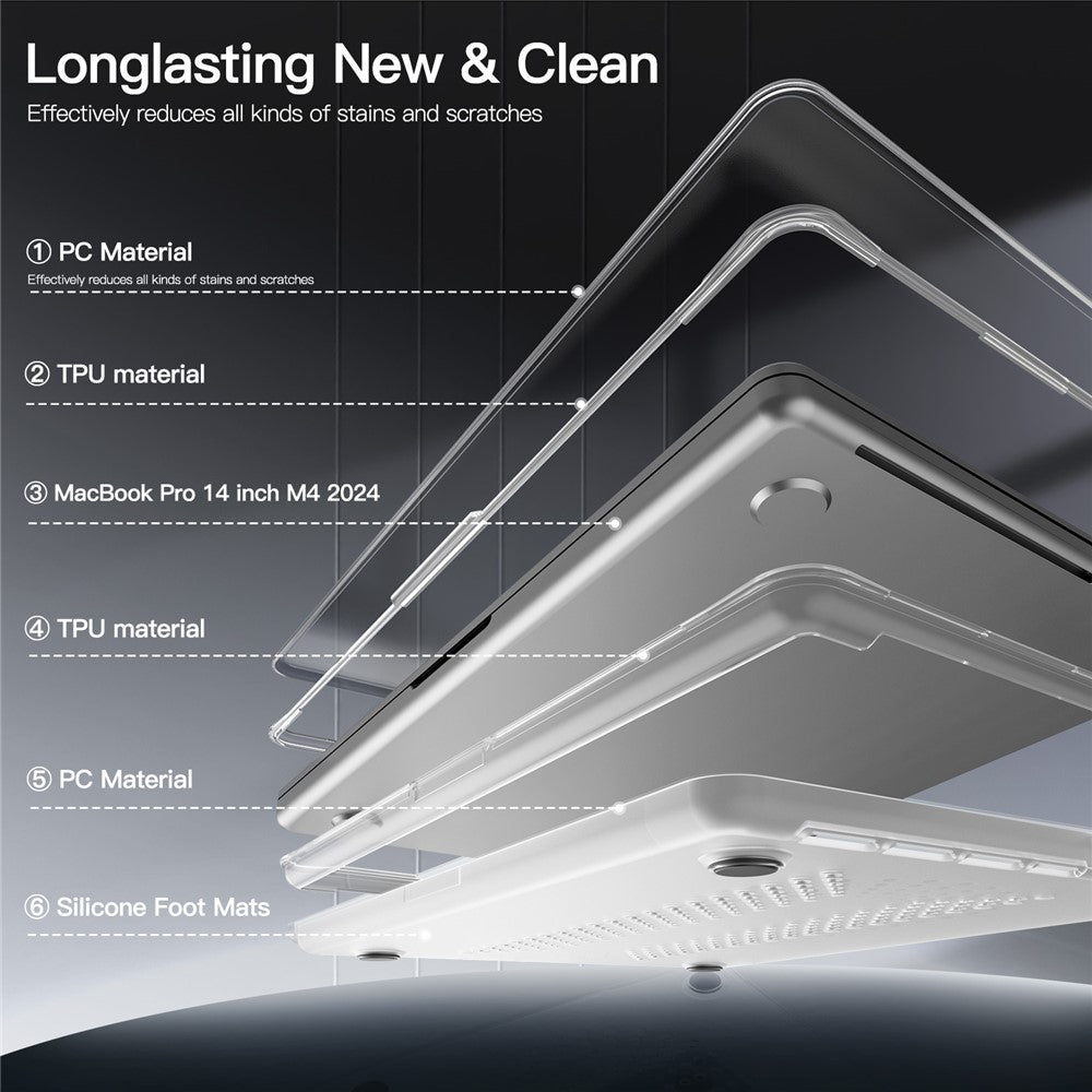 Protective Case for MacBook Pro 14 inch (2026) / (2025) / (2024) / (2023) / (2022) / (2021) Drop Proof Matte PC + TPU Laptop Cover