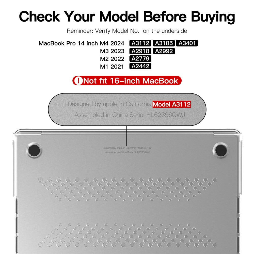Protective Case for MacBook Pro 14 inch (2026) / (2025) / (2024) / (2023) / (2022) / (2021) Drop Proof Matte PC + TPU Laptop Cover