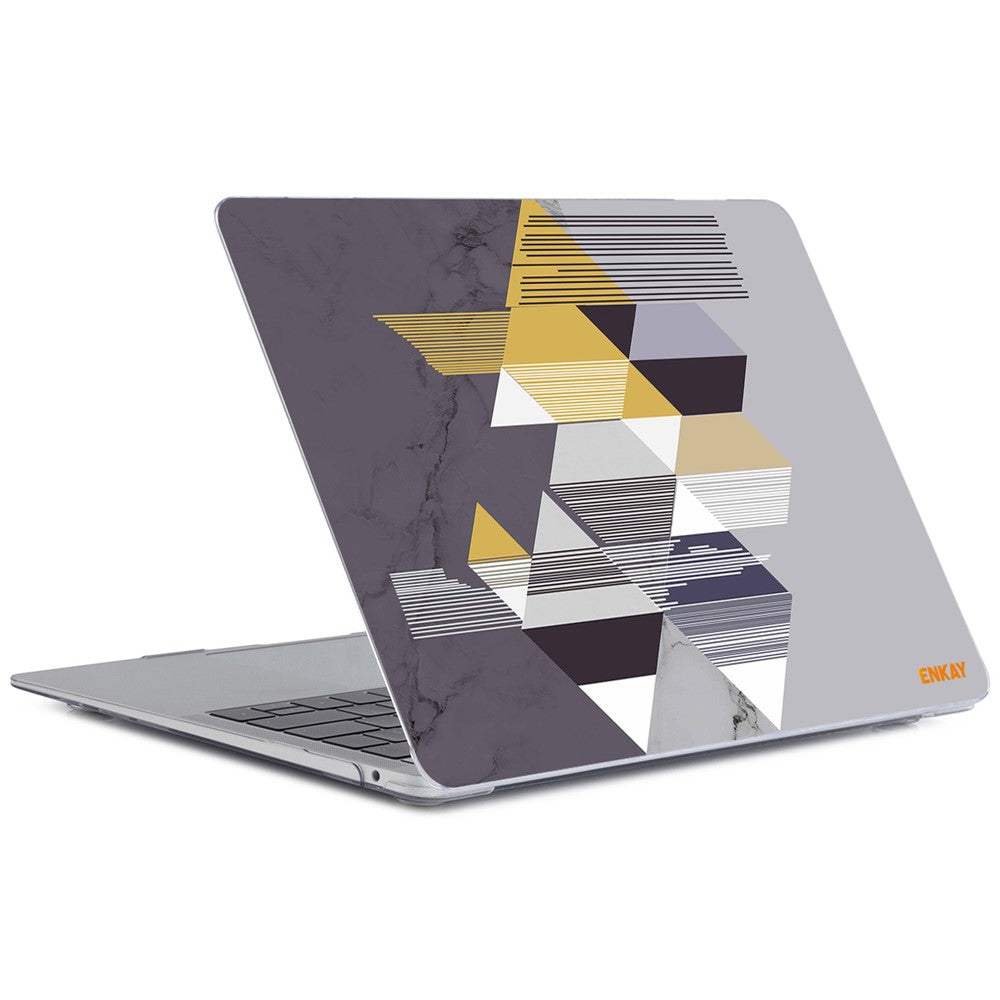 ENKAY HAT PRINCE for MacBook Pro 13 inch (2020) A2251/A2289/A2338 Geometry Pattern Laptop Protector Heat Dissipation Hard PC Case Notebook Cover Shell