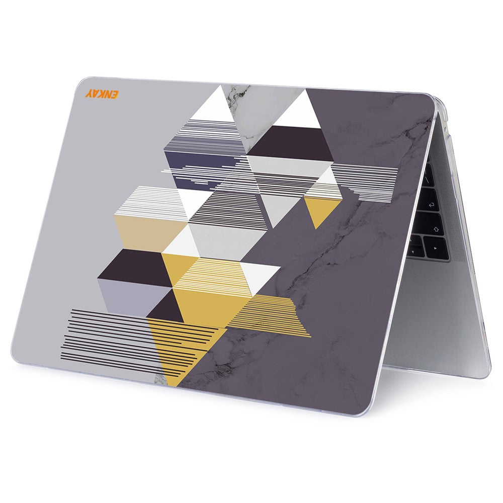 ENKAY HAT PRINCE for MacBook Pro 13 inch (2020) A2251/A2289/A2338 Geometry Pattern Laptop Protector Heat Dissipation Hard PC Case Notebook Cover Shell