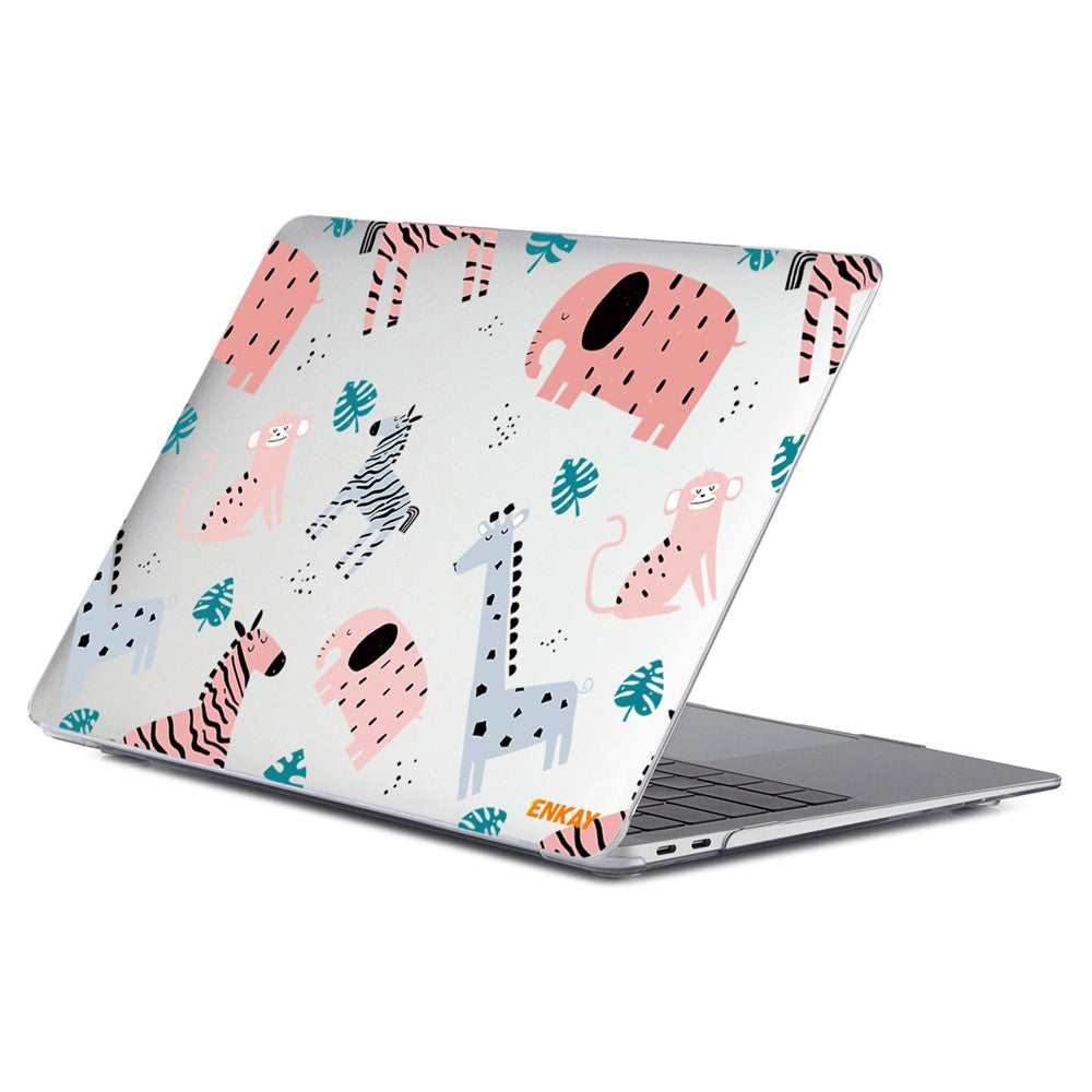 ENKAY HAT PRINCE for MacBook Air 13 inch (2018-2019) A1932/(2020) A2179/(2020) A2337 Cute Animals Series Transparent Patterned Hard PC Laptop/Notebook Protective Case