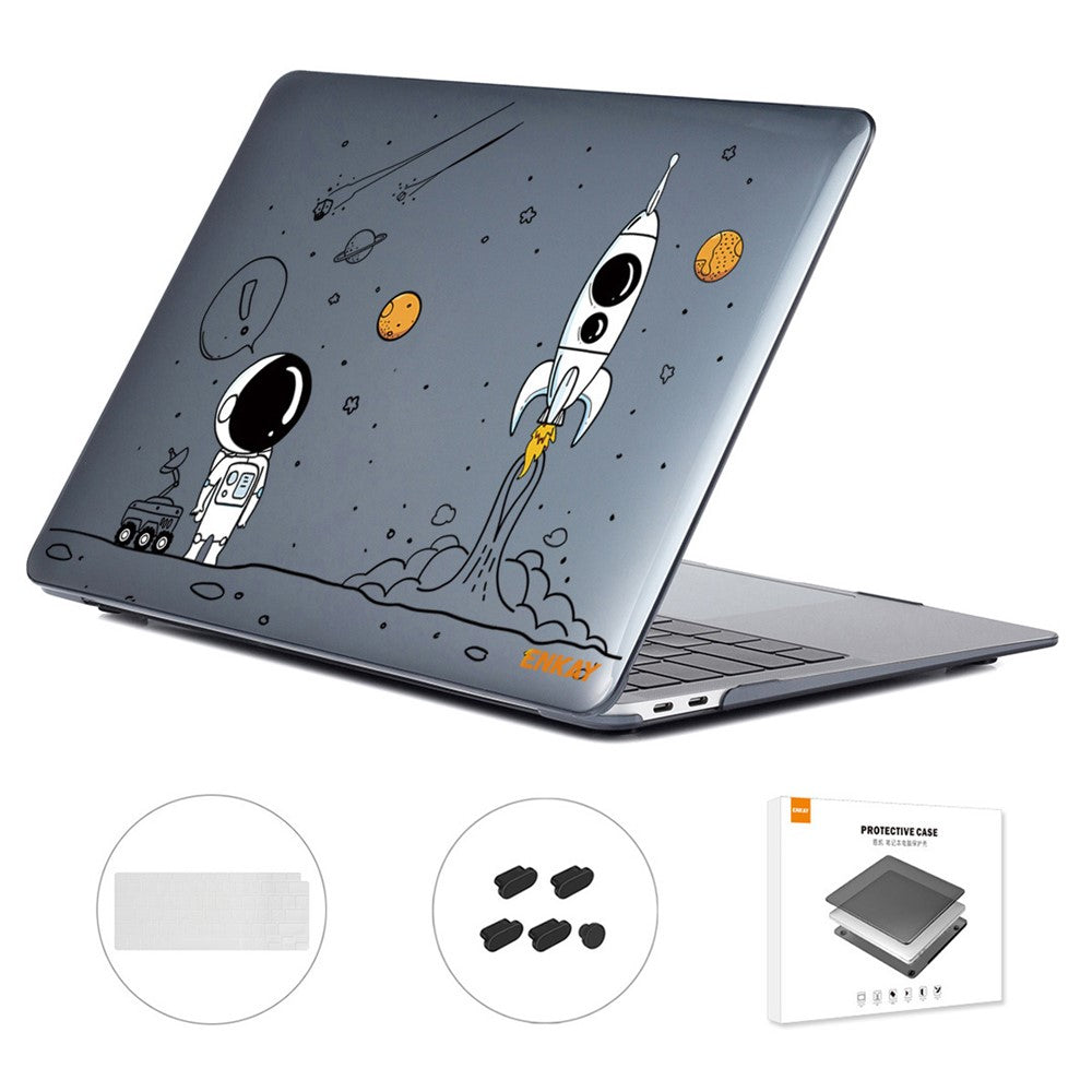 ENKAY HAT PRINCE For MacBook Air 13 inch (2020) A2179 / A2337 (US Version) Astronaut Pattern Anti-Scratch Laptop Case with TPU Keyboard Cover + Dust-Proof Plugs