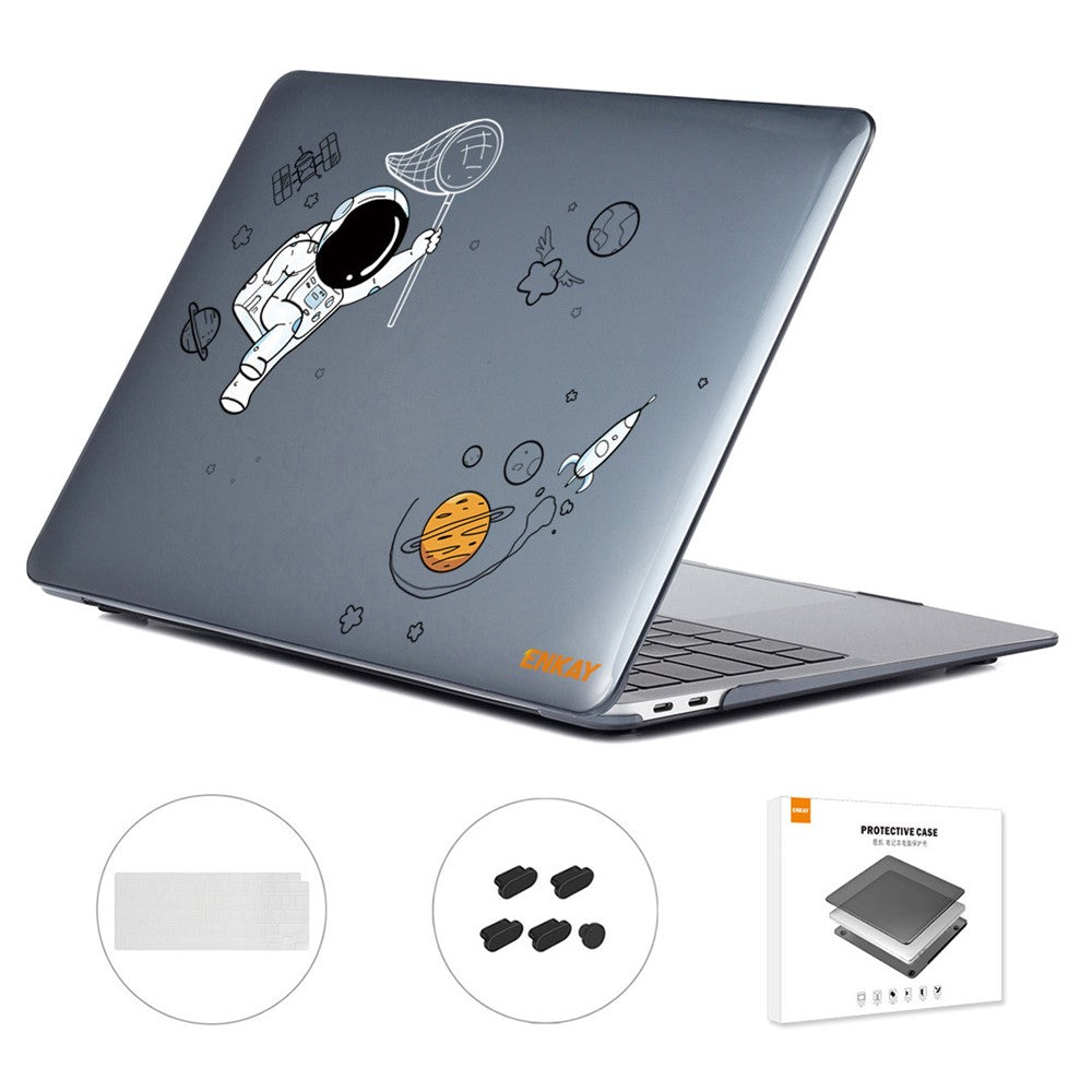 ENKAY HAT PRINCE For MacBook Air 13 inch (2020) A2179 / A2337 (US Version) Astronaut Pattern Anti-Scratch Laptop Case with TPU Keyboard Cover + Dust-Proof Plugs