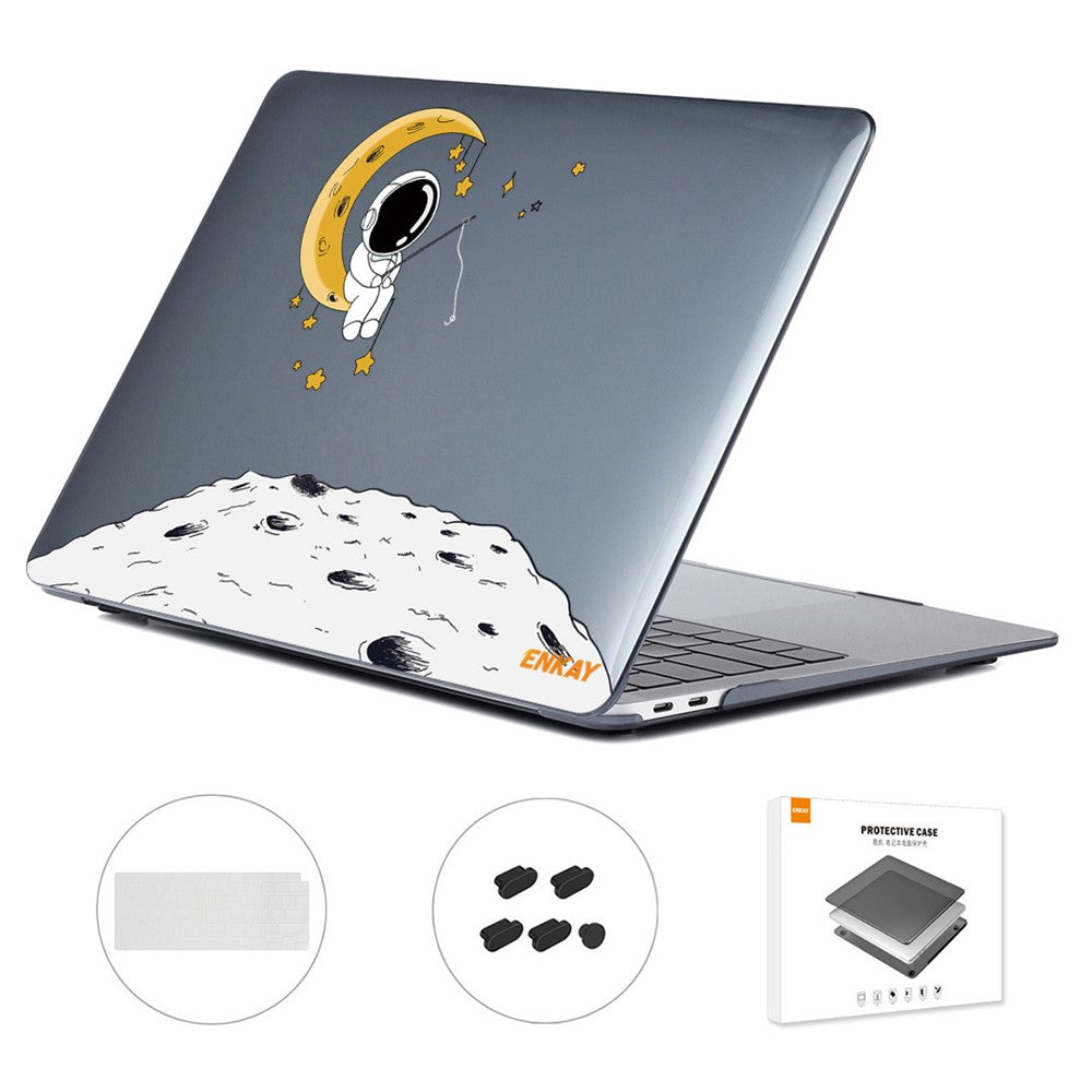 ENKAY HAT PRINCE For MacBook Air 13 inch (2020) A2179 / A2337 (US Version) Astronaut Pattern Anti-Scratch Laptop Case with TPU Keyboard Cover + Dust-Proof Plugs