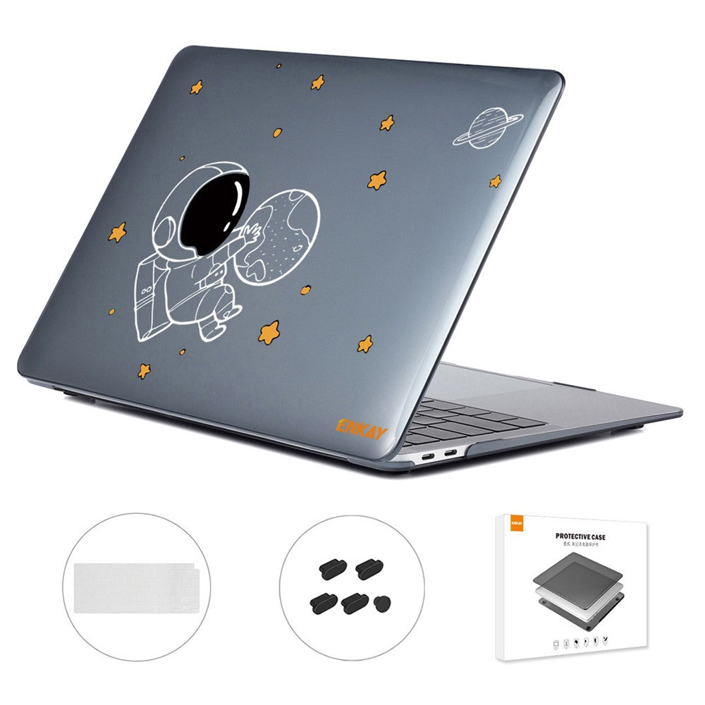 ENKAY HAT PRINCE For MacBook Air 13 inch (2020) A2179 / A2337 (US Version) Astronaut Pattern Anti-Scratch Laptop Case with TPU Keyboard Cover + Dust-Proof Plugs