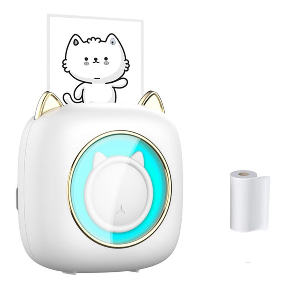 C23 Cute Mini Portable Printer Thermal 200DPI HD Printer with Colorful Light for Students