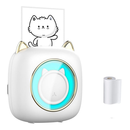 C23 Cute Mini Portable Printer Thermal 200DPI HD Printer with Colorful Light for Students