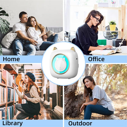 C23 Cute Mini Portable Printer Thermal 200DPI HD Printer with Colorful Light for Students