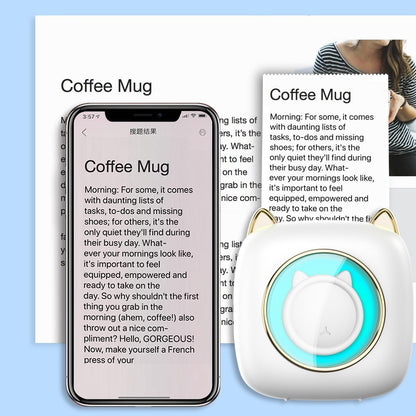 C23 Cute Mini Portable Printer Thermal 200DPI HD Printer with Colorful Light for Students