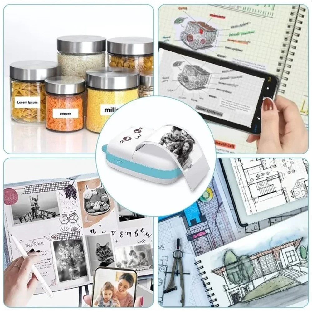 C9 Inkless Printer Portable Thermal Photo Printer Compact Pocket Student Mini Label Printer