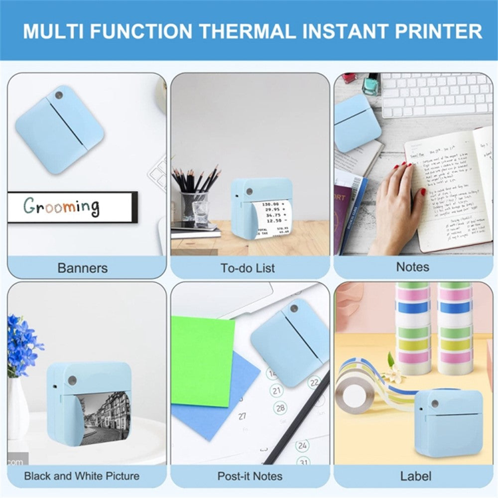 C17 Portable Mini Printer Pocket Bluetooth-compatible Thermal Printer Inkless Printing Gift for Label Receipt Photo Notes Study