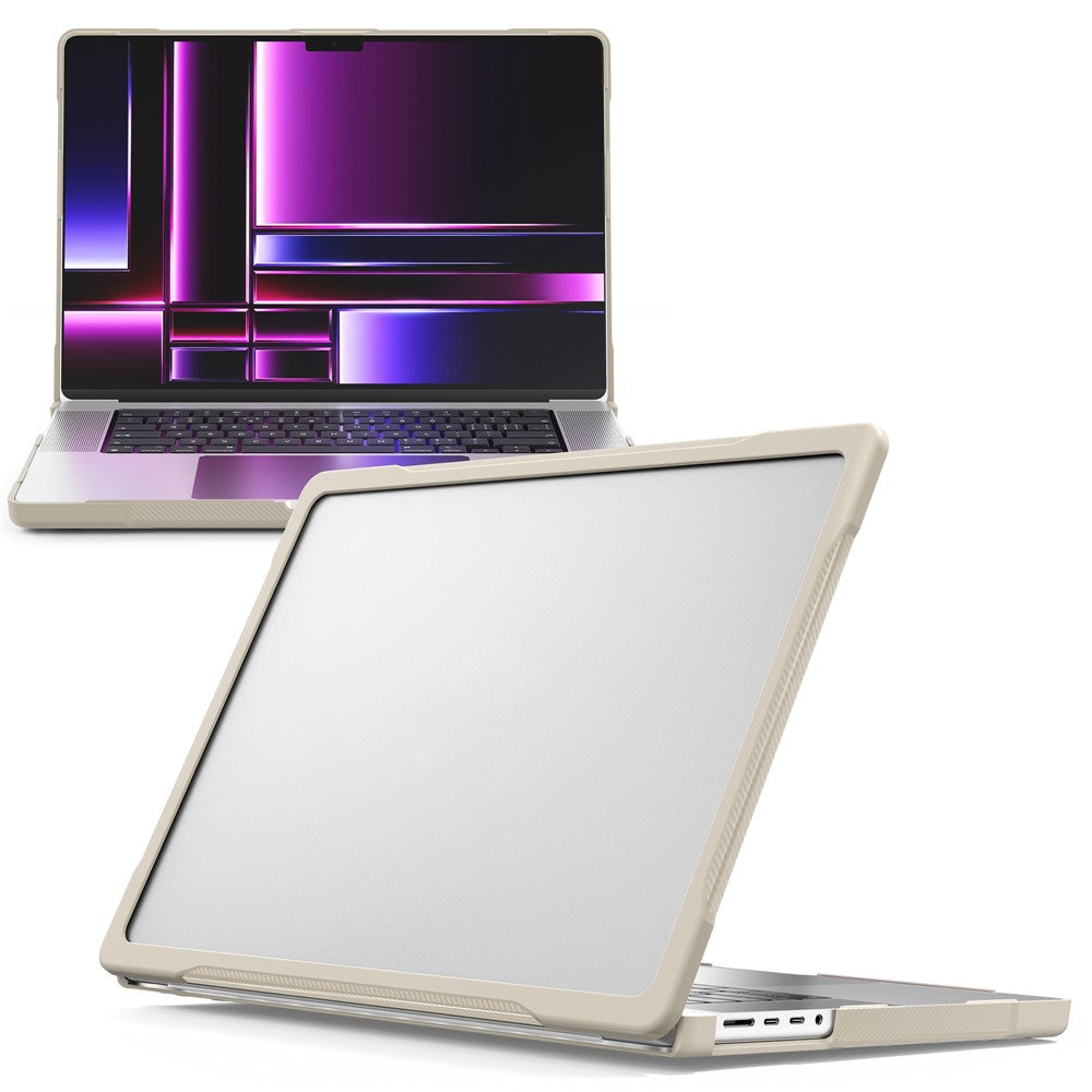 For MacBook Pro 16 inch (2026) A3429 A3428 / (2025) A3186 A3403 / (2024) A2991 / (2023) A2780 / (2021) A2485 PC+TPU Laptop Cover Anti-Drop Shockproof Case