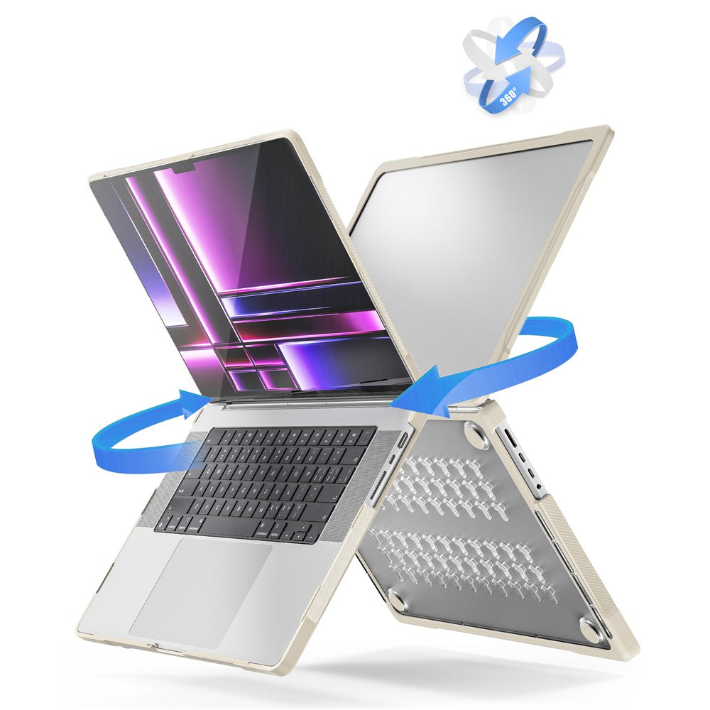 For MacBook Pro 16 inch (2026) A3429 A3428 / (2025) A3186 A3403 / (2024) A2991 / (2023) A2780 / (2021) A2485 PC+TPU Laptop Cover Anti-Drop Shockproof Case
