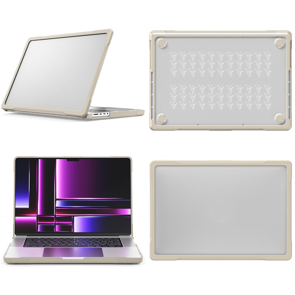For MacBook Pro 16 inch (2026) A3429 A3428 / (2025) A3186 A3403 / (2024) A2991 / (2023) A2780 / (2021) A2485 PC+TPU Laptop Cover Anti-Drop Shockproof Case