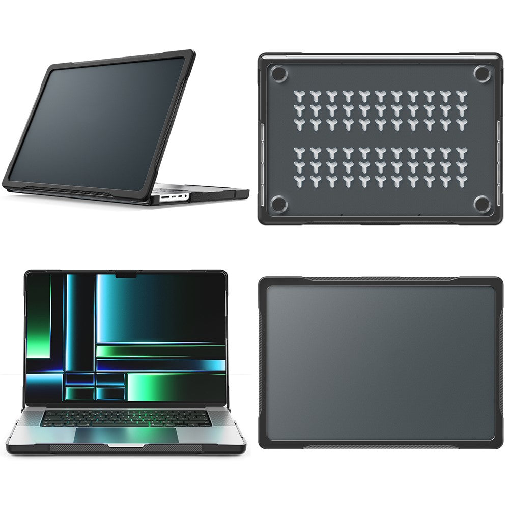 For MacBook Pro 14 inch (2026) A3427 A3426 / (2025) A3434 A3112 A3185 A3401 / (2024) A2918 A2992 / (2023) A2779 / (2022) / (2021) A2442 Case PC+TPU Anti-Cracking Protective Cover