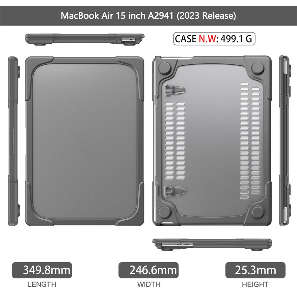 Laptop Case for Macbook Air 15 inch (2026) A3448 / (2025) A3241 / (2024) A311 / (2023) A2941 Stand Design Notebook Anti-Scratch Hard PC Cover