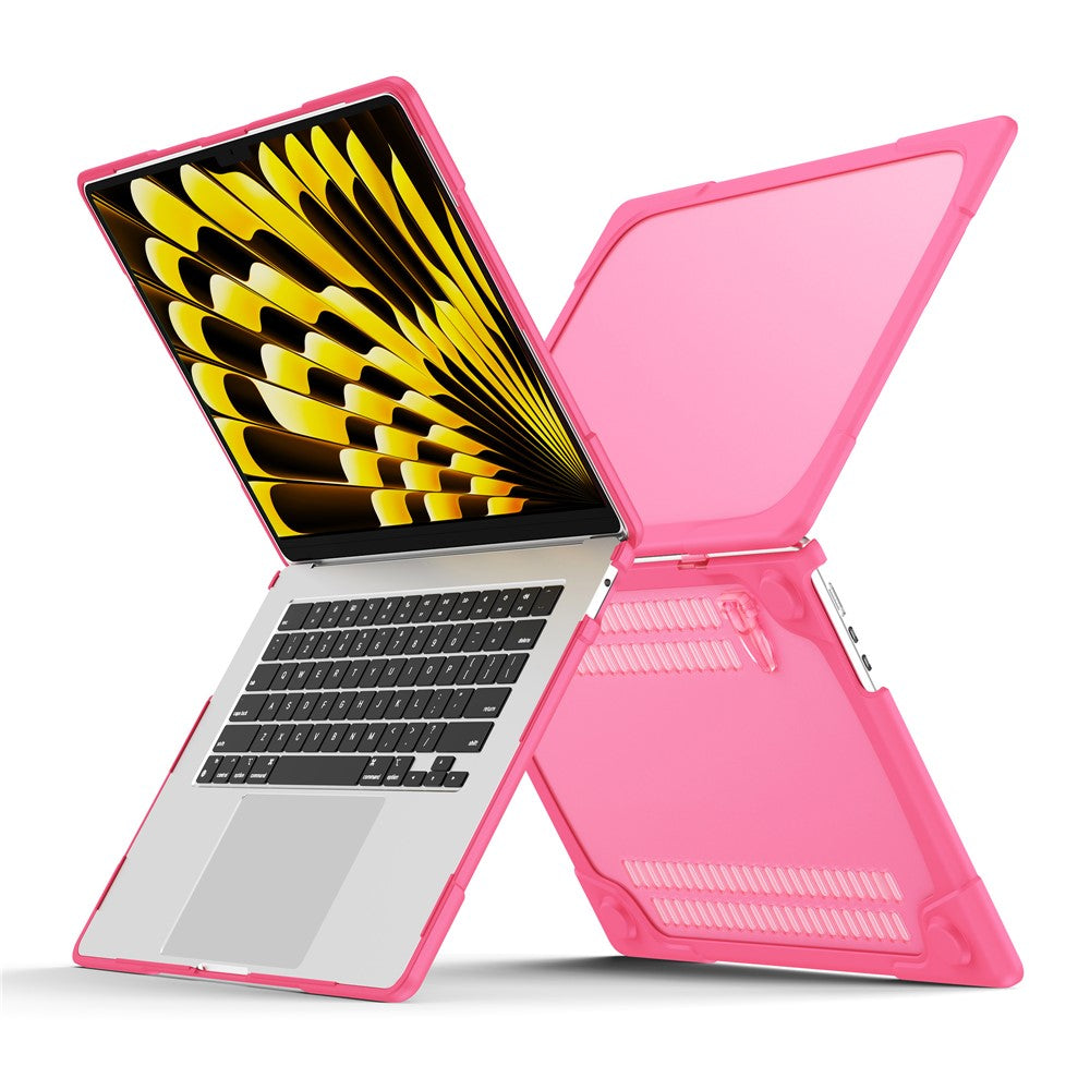 Laptop Case for Macbook Air 15 inch (2026) A3448 / (2025) A3241 / (2024) A311 / (2023) A2941 Stand Design Notebook Anti-Scratch Hard PC Cover