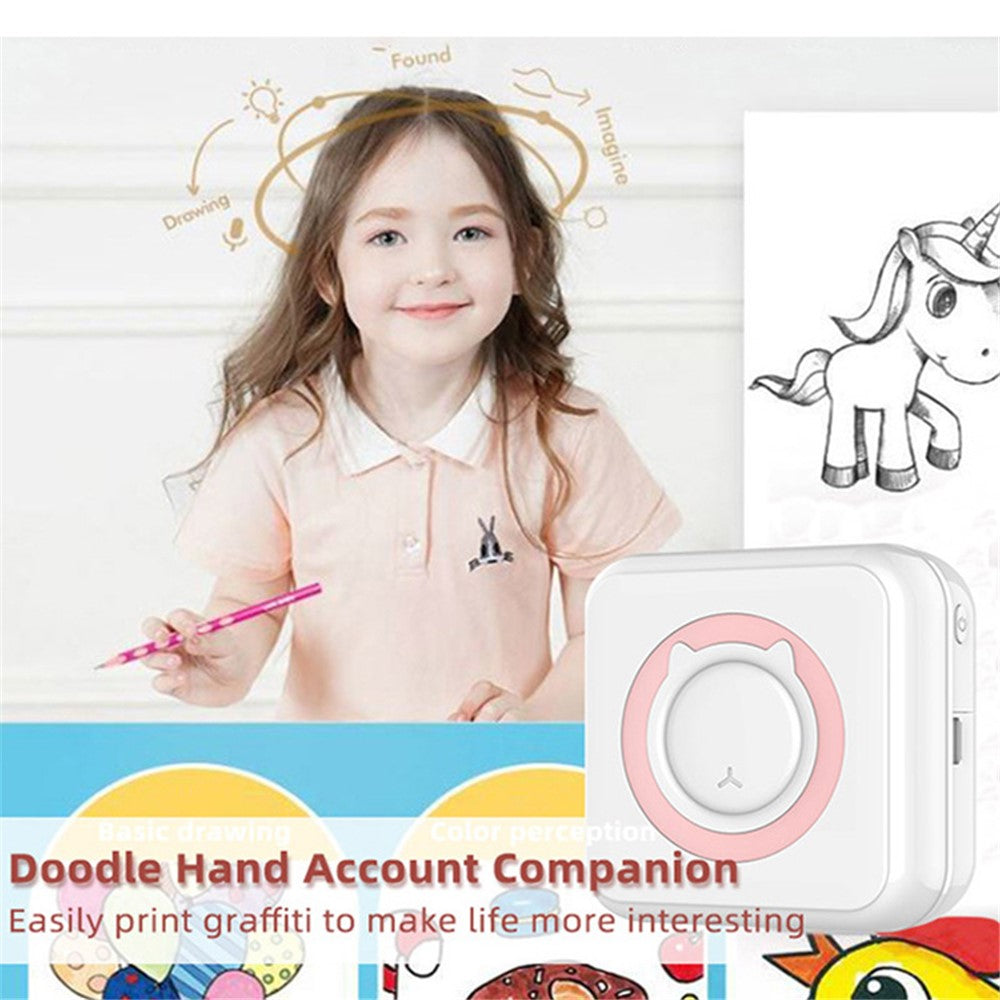 Portable Mini Printer Thermal Printing Wireless Bluetooth-compatible 200DPI Label Memo Wrong Question Printing Machine