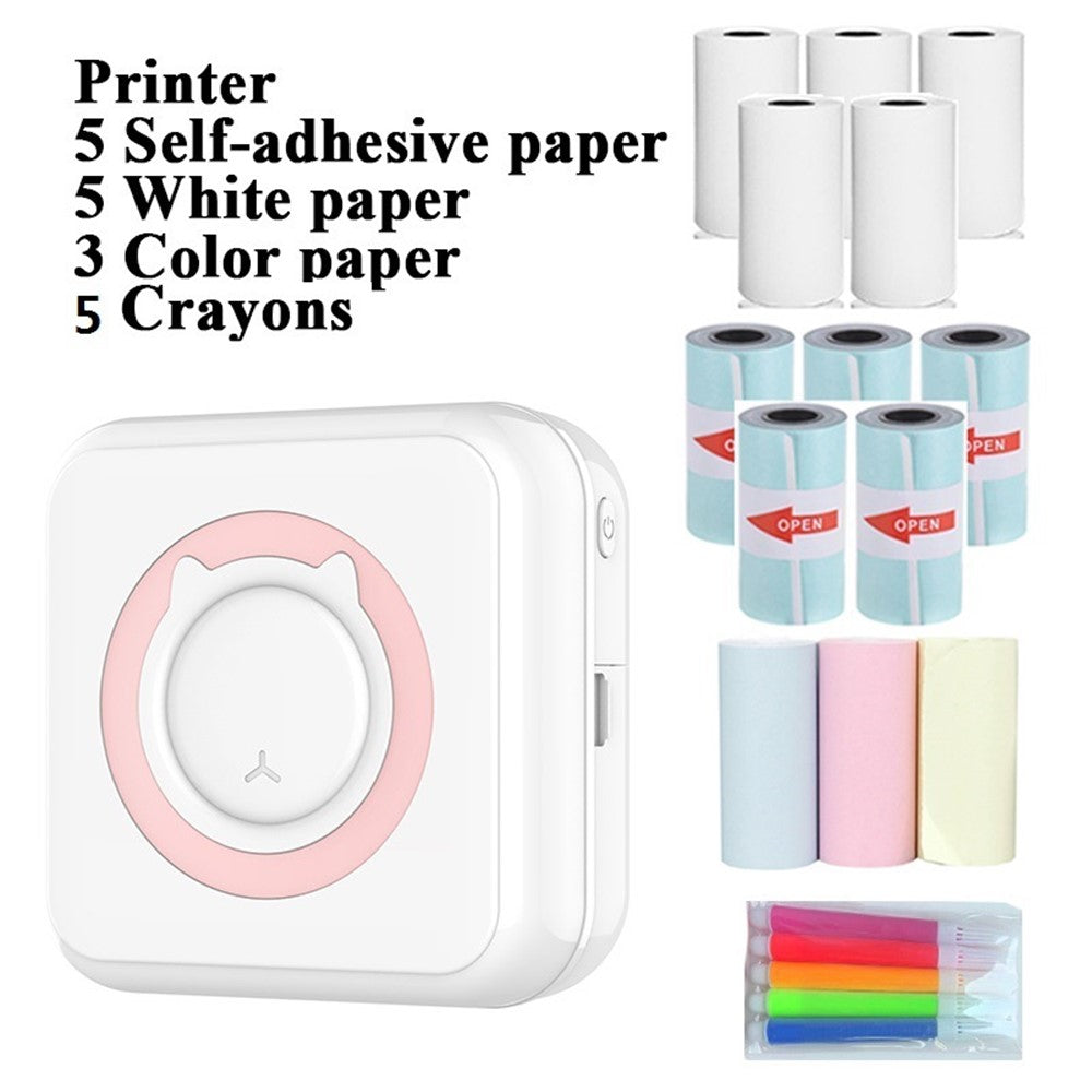 Portable Mini Printer Thermal Printing Wireless Bluetooth-compatible 200DPI Label Memo Wrong Question Printing Machine