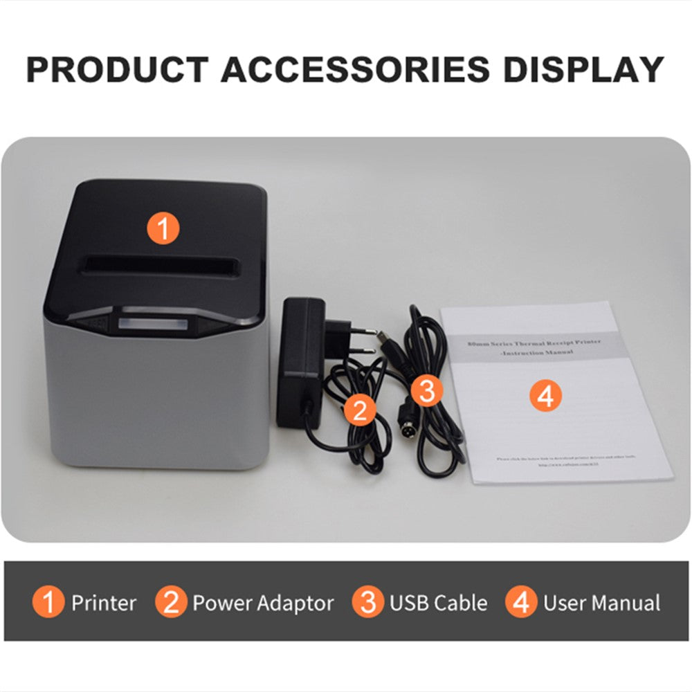 ZJ-8370 83mm Receipt Printer USB+LAN+Bluetooth-compatible High-Speed Mini Ticket Invoice Bill Printer