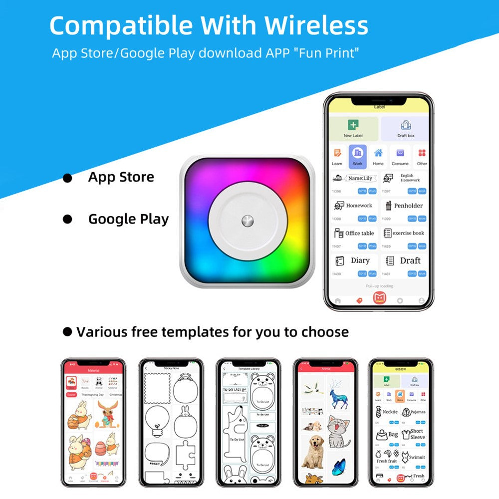 C31 Portable Wireless Bluetooth-compatible Thermal Label Photo Printer with Printing Papers