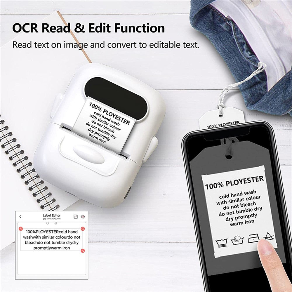 MARKLIFE P50 Mini Bluetooth-compatible Thermal Label Printer with 1 Roll Print Paper