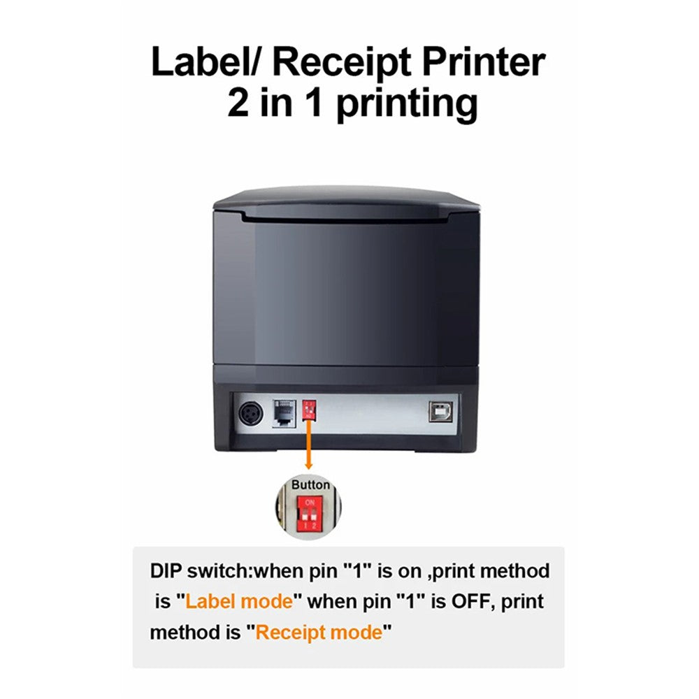 XPRINTER XP-365B 20-80mm QR Code Barcode Label Printer Thermal Self-adhesive Label Printer
