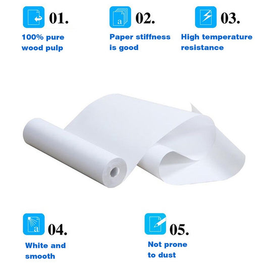 1 Roll 210 x 30mm A4 Mini Printer Thermal Paper Scratch Resistant Smooth Surface Printing Paper