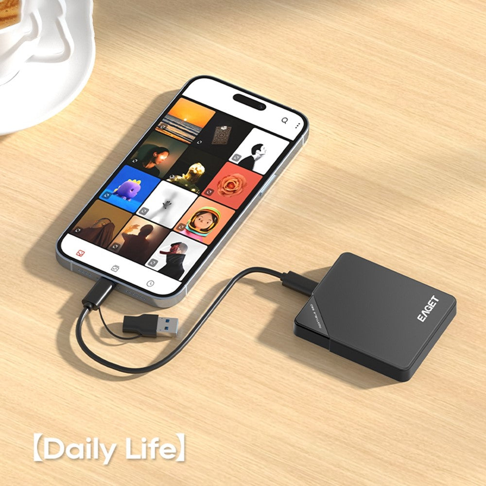 EAGET ET-M9 480GB Portable SSD 5Gbps USB-C Externes Solid State Drive für Win/Mac/Linux
