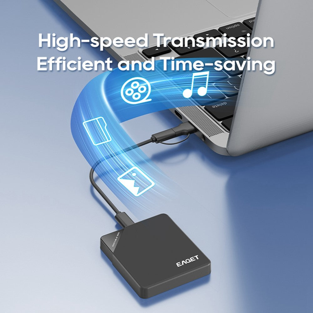 EAGET ET-M9 480GB Portable SSD 5Gbps USB-C Externes Solid State Drive für Win/Mac/Linux