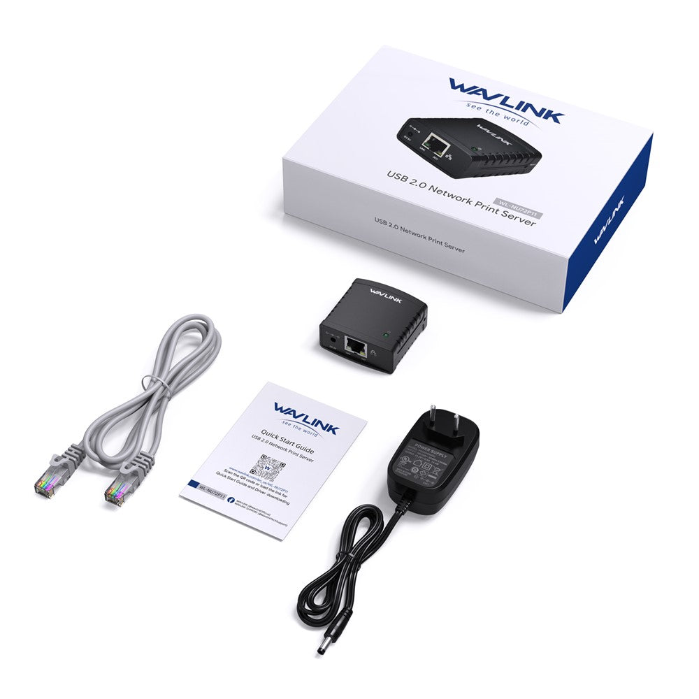 WAVLINK NU72P11 USB 2.0 Ethernet Network Printer Power Adapter 100Mbps Network Print Server
