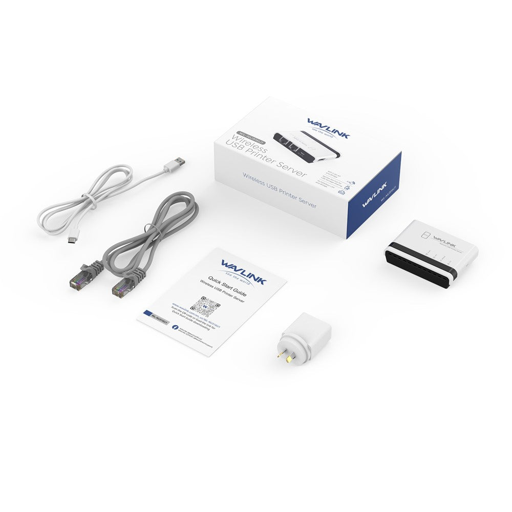 WAVLINK NU516U1 Wireless USB Print Server with 10 / 100Mbps LAN / Bridge WiFi USB2.0 Wireless Printer Server