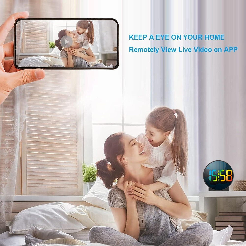 Multifunction WiFi Smart Clock Camera Baby Pet Monitor for Home Security