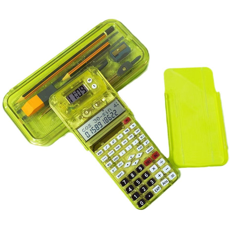 CTIFREE S8 Scientific Calculator 240 Functions Multi Replay LCD Digital Clock Stationery Set for Students