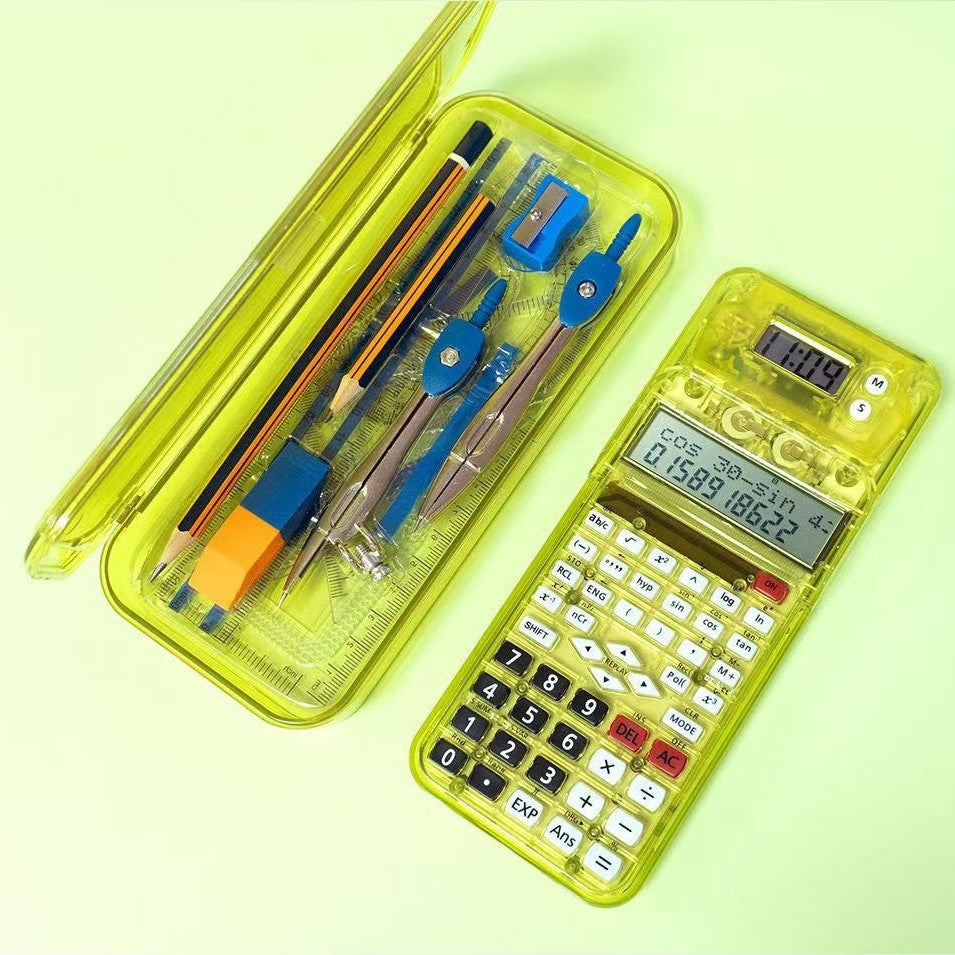 CTIFREE S8 Scientific Calculator 240 Functions Multi Replay LCD Digital Clock Stationery Set for Students