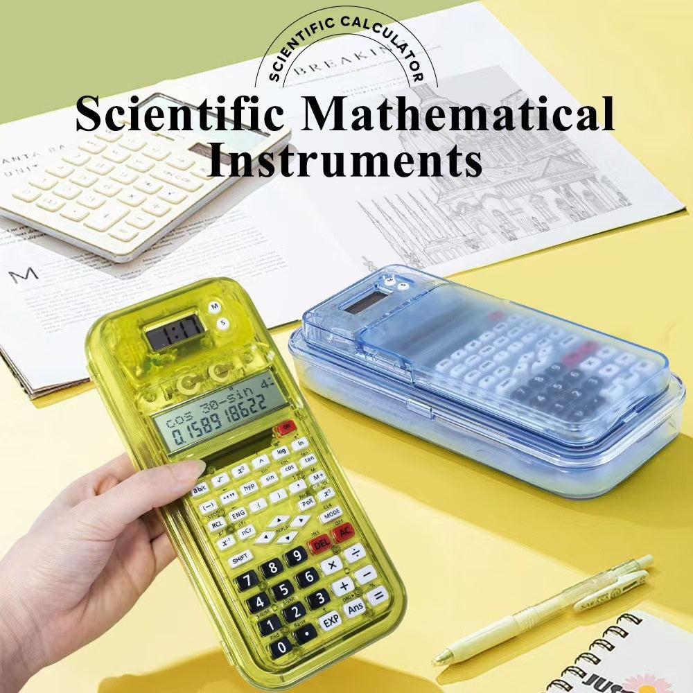 CTIFREE S8 Scientific Calculator 240 Functions Multi Replay LCD Digital Clock Stationery Set for Students